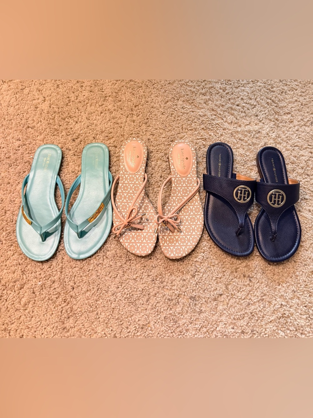 Women's Designer Sandals Bundle Size 7.5 Tommy Hilfiger Kate Spade